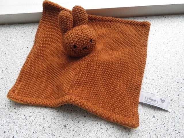 Knuffeldoek konijn Nijntje Miffy van Prénatal oranje bruin, Kinderen en Baby's, Prénatal, Konijn, Ophalen of Verzenden, Zo goed als nieuw