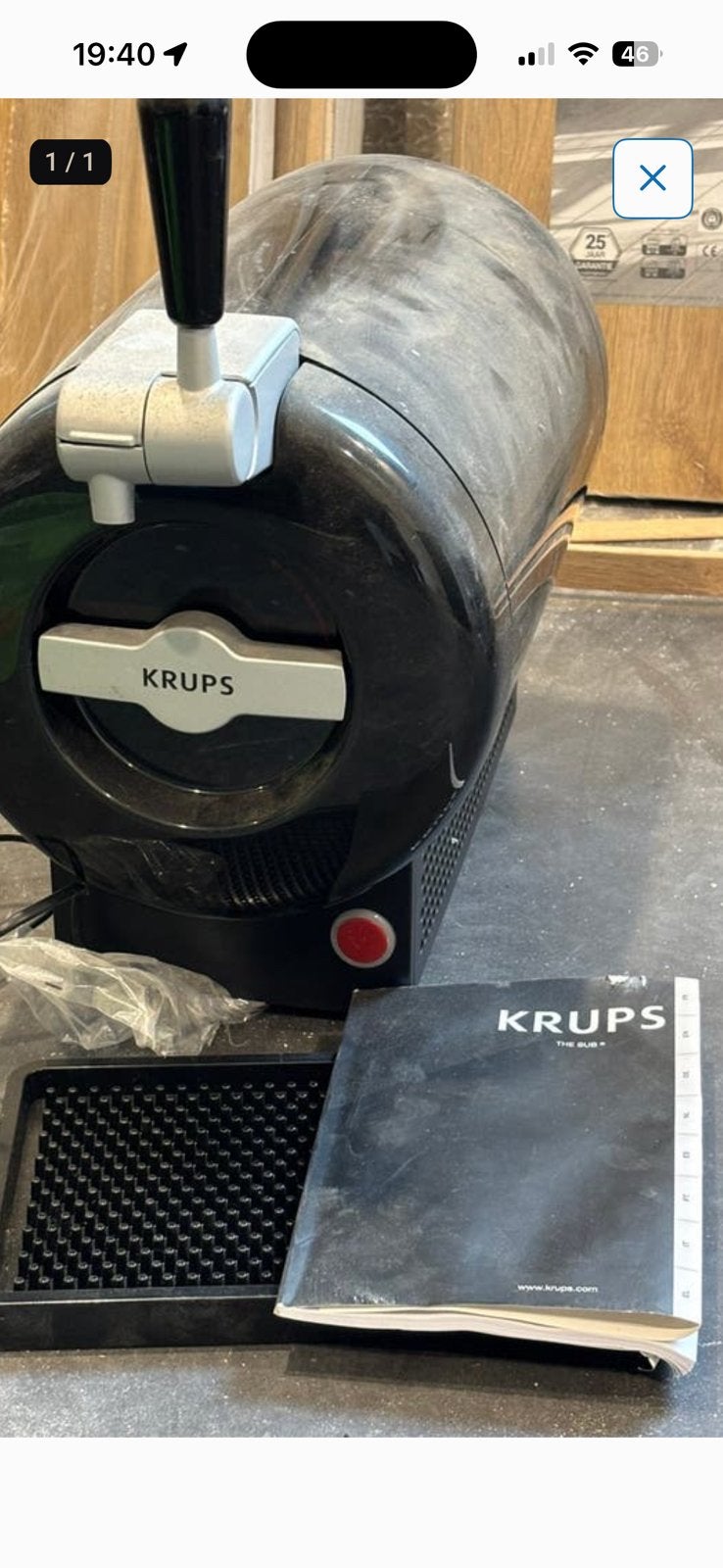 Krups biertap, Ophalen, Gebruikt, Krups