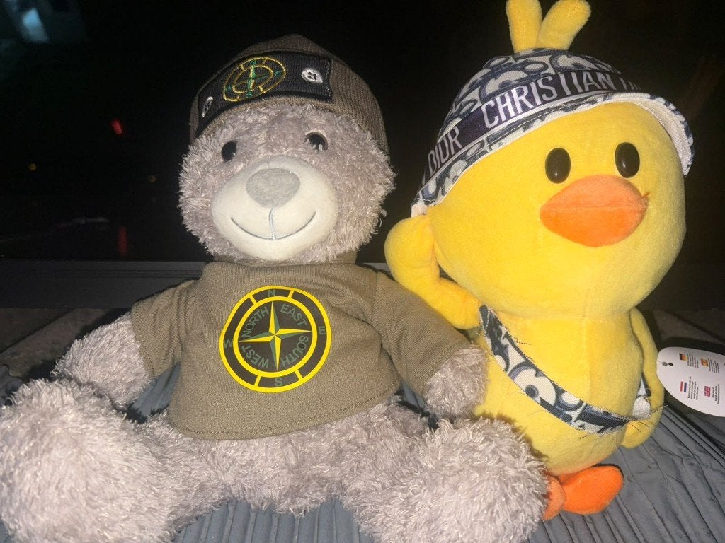 Kermis knuffels, stone island - christian dior, Kinderen en Baby's, Speelgoed | Knuffels en Pluche, Overige merken, Overige karakters