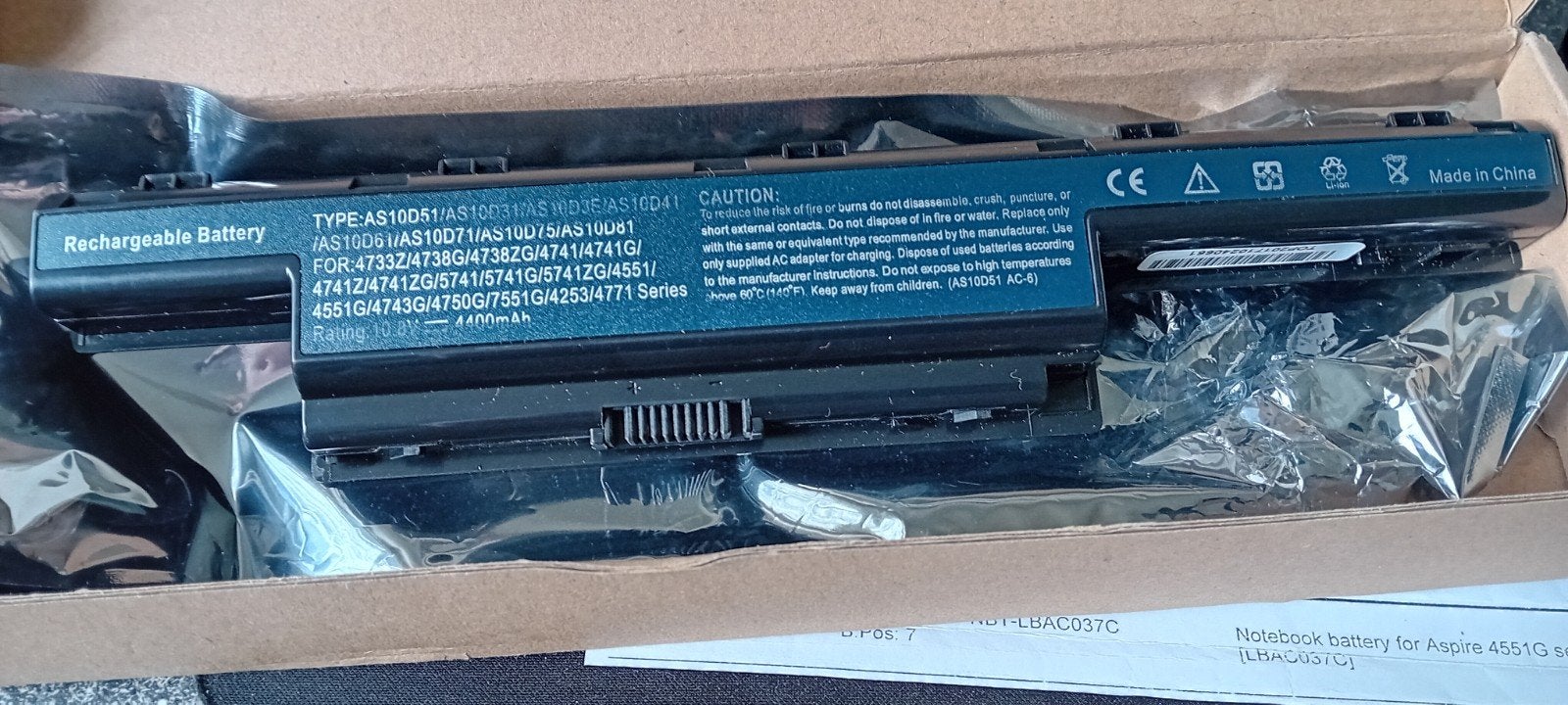 Notebook batterij voor Acer Aspire 4551G serie, Ophalen of Verzenden, Nieuw, Acer (compatibel)
