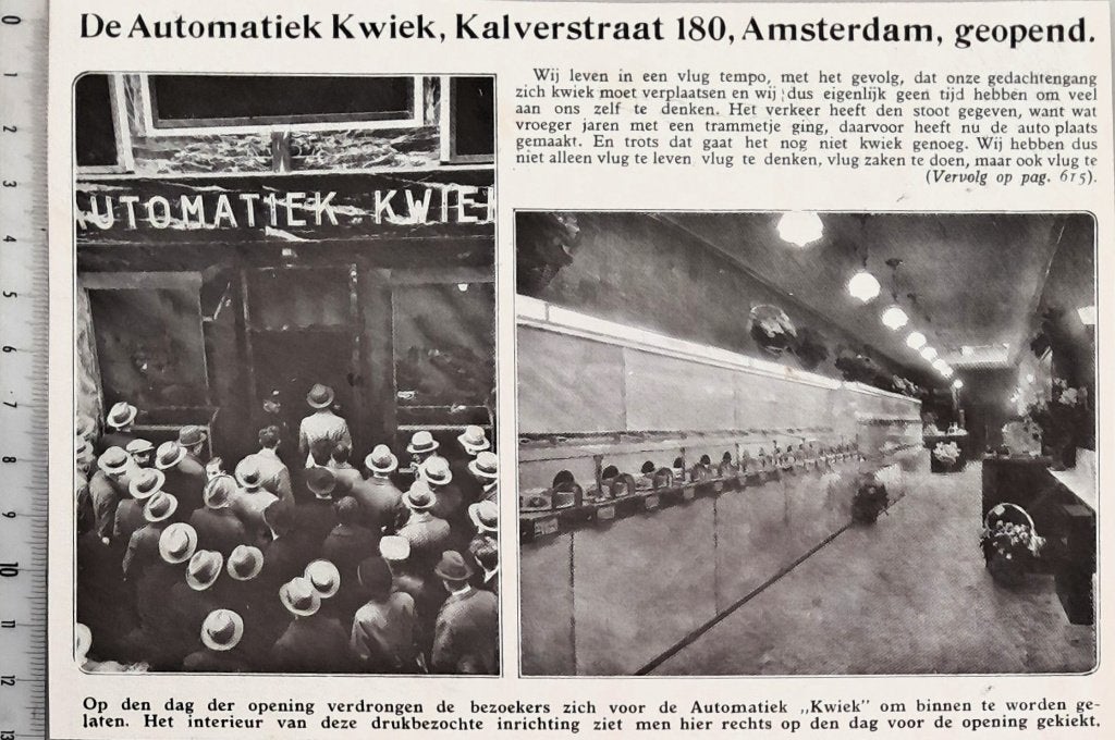 Amsterdam 1932, automatiek Kwiek, Kalverstraat 180 geopend, Verzenden, Voor 1940, Gebruikt, Overige onderwerpen