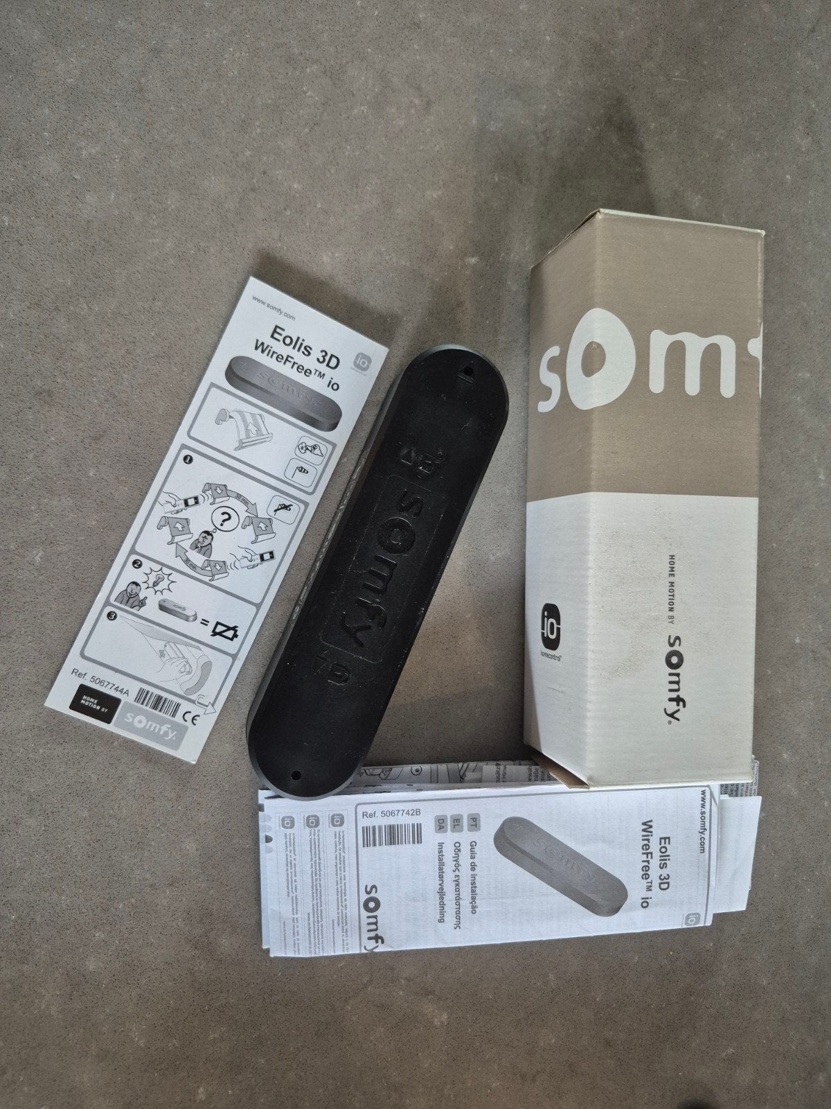 Somfy Eolis 3D Wirefree io windsensor zwart, Tuin en Terras, Zonneschermen, Zo goed als nieuw, Overige typen, Elektrisch, Ophalen of Verzenden