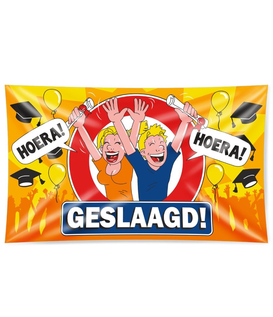 Gevelvlag hoera geslaagd (7036120), Hobby en Vrije tijd, Versiering, Info@all4funbaarlo.nl, BAARLO LB, Nieuw