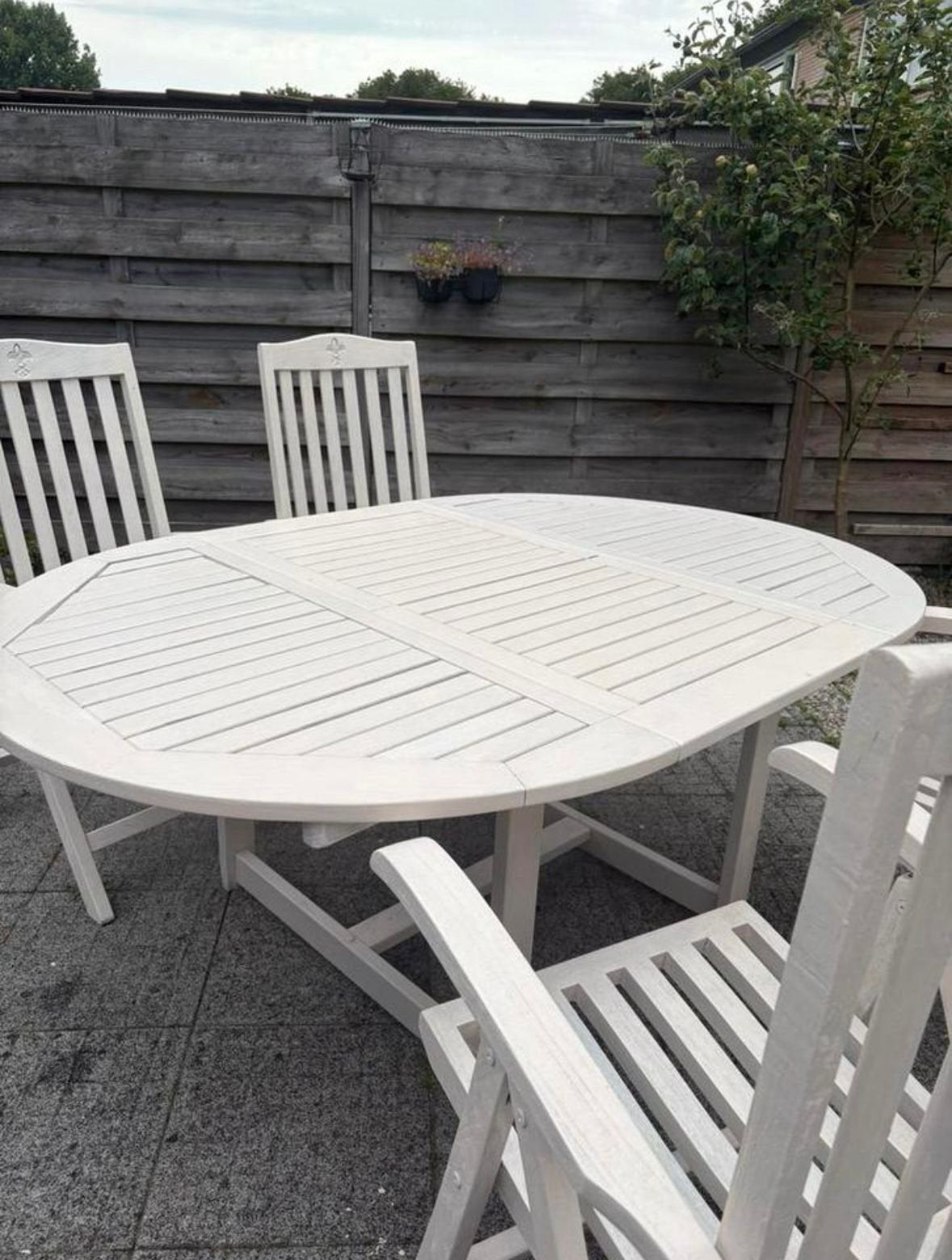Teakhout tuinset, Ophalen, 4 zitplaatsen, Gebruikt, Teakhout