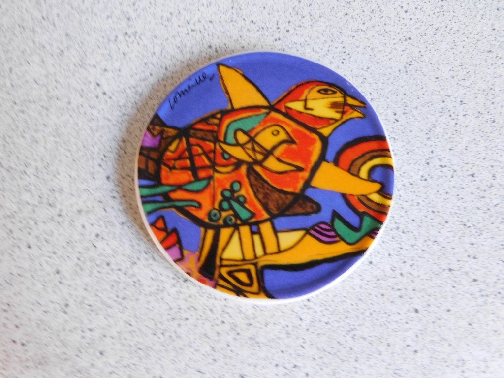 Onderzetter 10,5 cm. Vogel Corneille, Ophalen of Verzenden, Zo goed als nieuw, Glas of Kopje