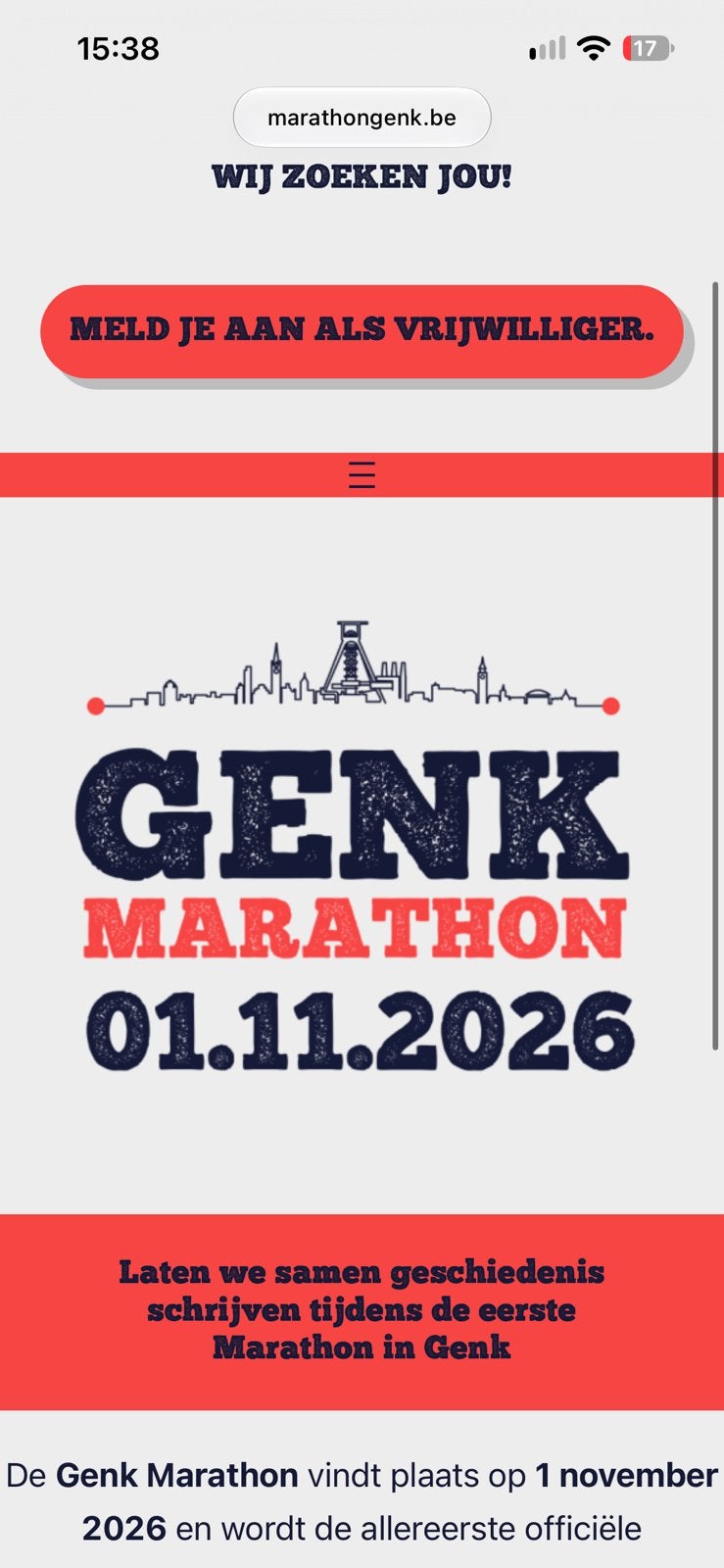 Kaartje 1e marathon Genk (België), Eén persoon