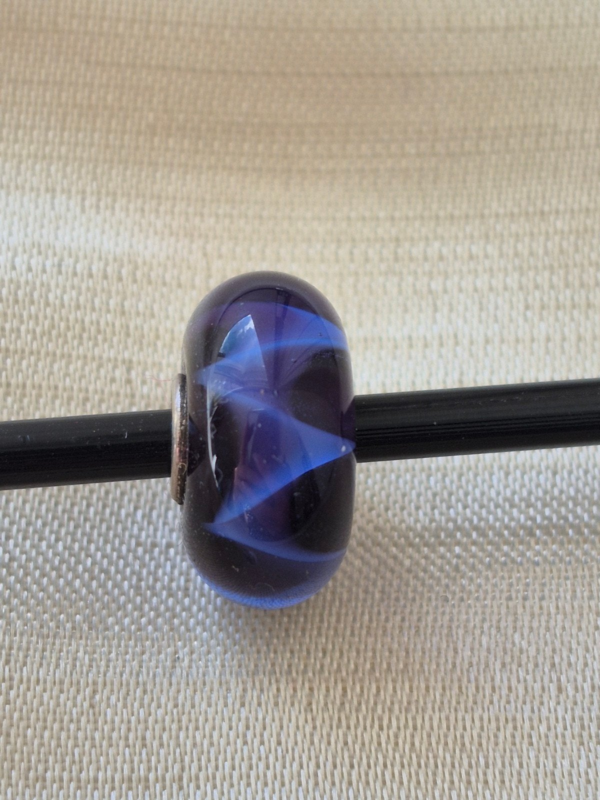 Paarse golf van Trollbeads, Verzenden, Zo goed als nieuw, Glas of Kristal, Trollbeads