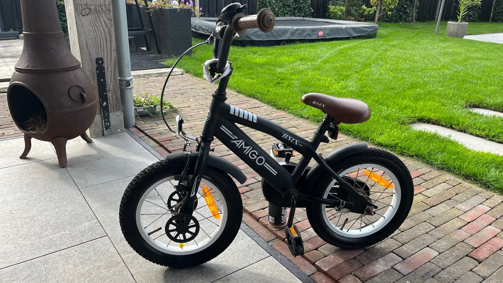 Amigo BMX Fun kinderfiets - mat zwart, Ophalen, Terugtraprem, Gebruikt, Staal