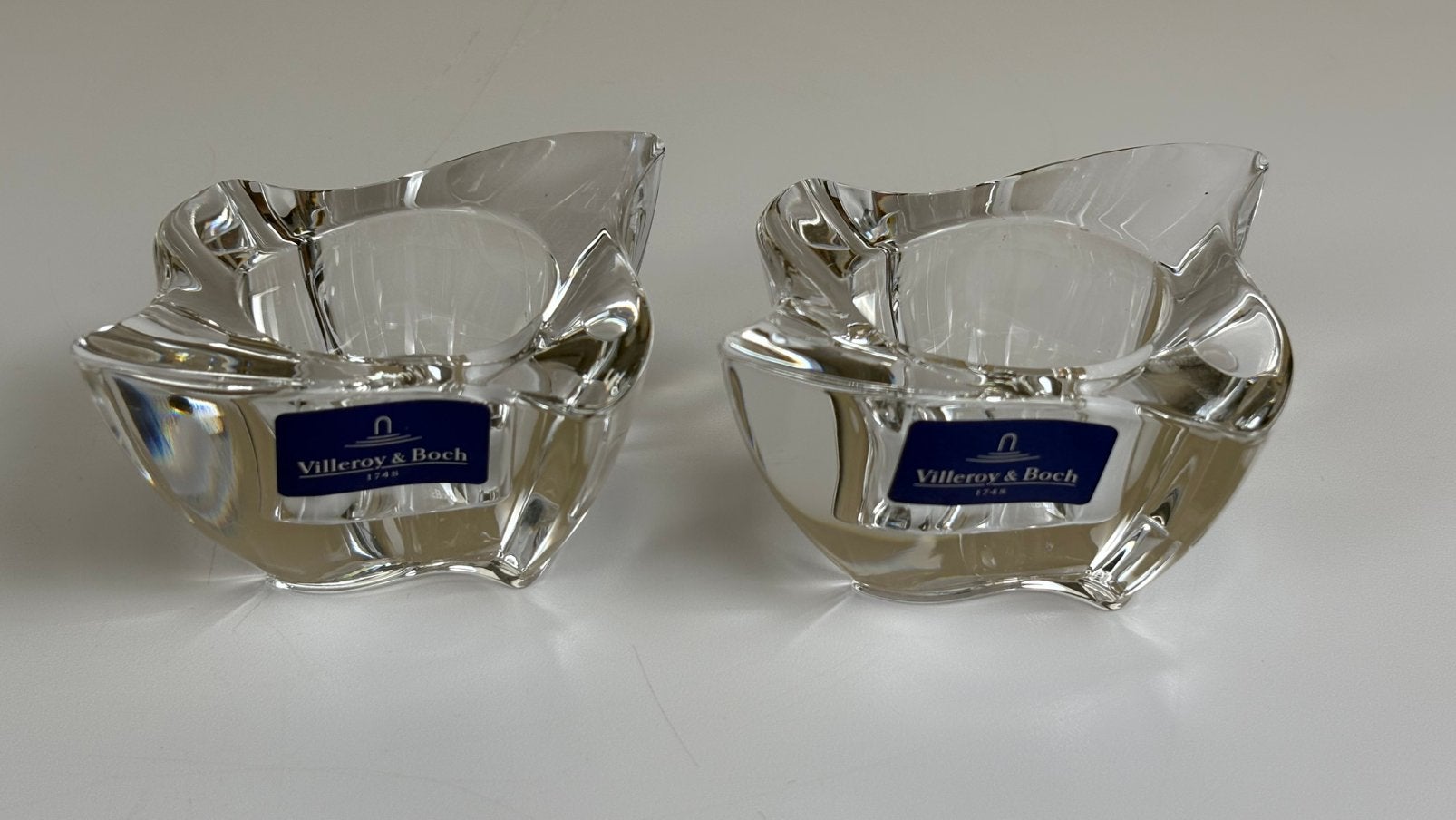Villeroy & Boch waxinelichthouders kristal New Wave serie, Overige materialen, Villeroy & Boch, Ophalen of Verzenden, Zo goed als nieuw
