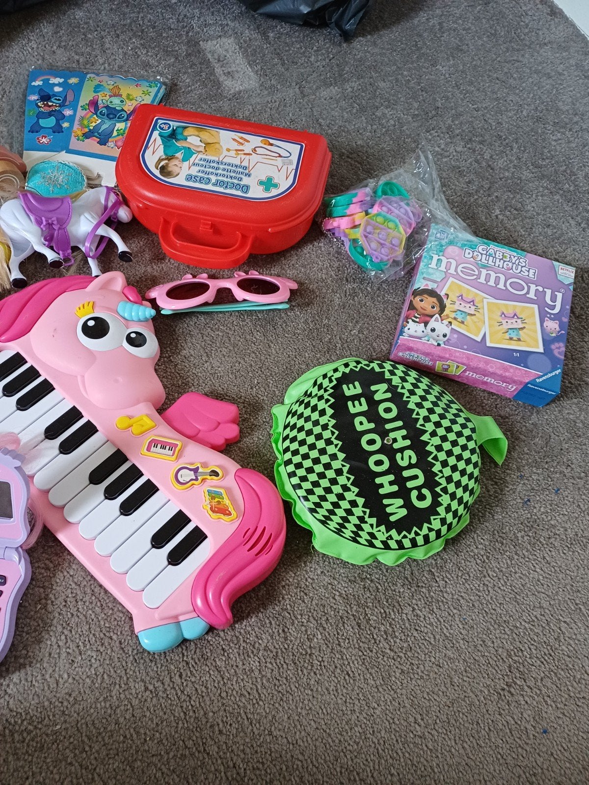 Grote zak divers speelgoed: Eenhoorn piano, My Little Pony, Ophalen of Verzenden