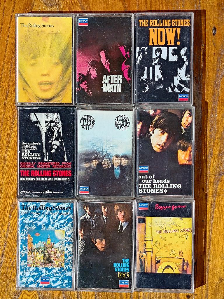 Rolling Stones London/ABKCO Chrome cassettes (9 stuks), Cd's en Dvd's, Cassettebandjes, Gebruikt, Rock en Metal, 2 t/m 25 bandjes