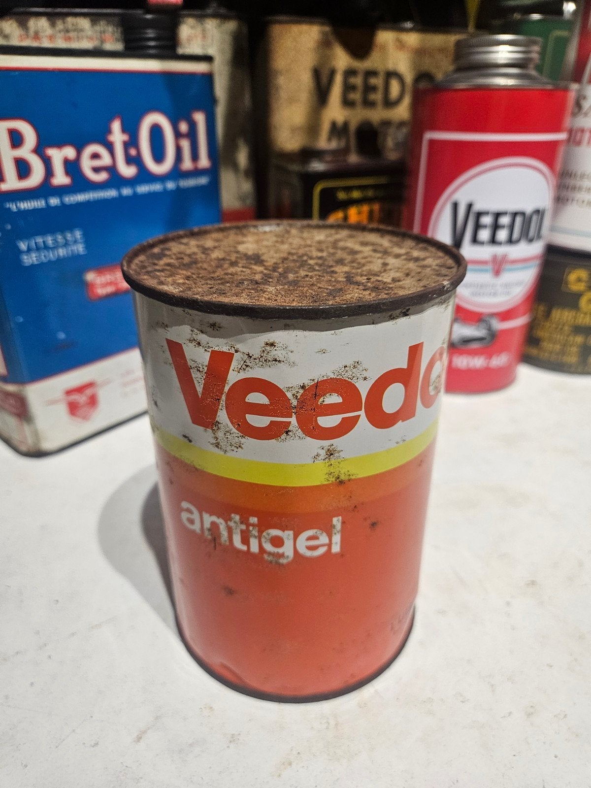 Veedol Antigel Antivries Olieblik 1L - Vintage Decoratie, Ophalen of Verzenden, Gebruikt, Overige