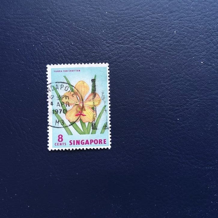 Singapore 8 Cents Postzegel - Vanda Tan Chay Yan 1970, Ophalen of Verzenden, Gestempeld, Zuidoost-Azië