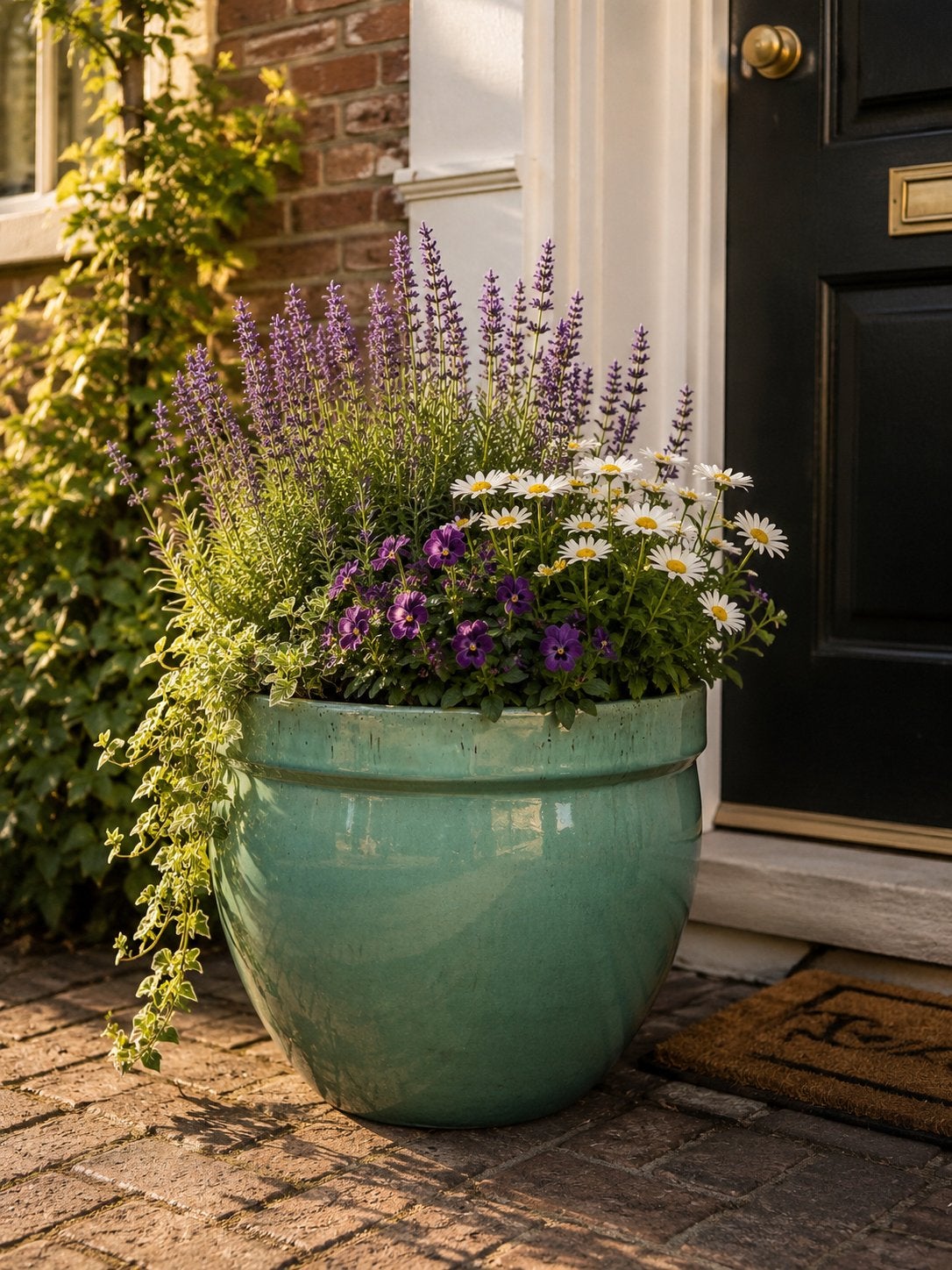 Groene Terracotta Bloempot - Klassiek Design, Rond, Nieuw, Minder dan 40 cm, Terracotta