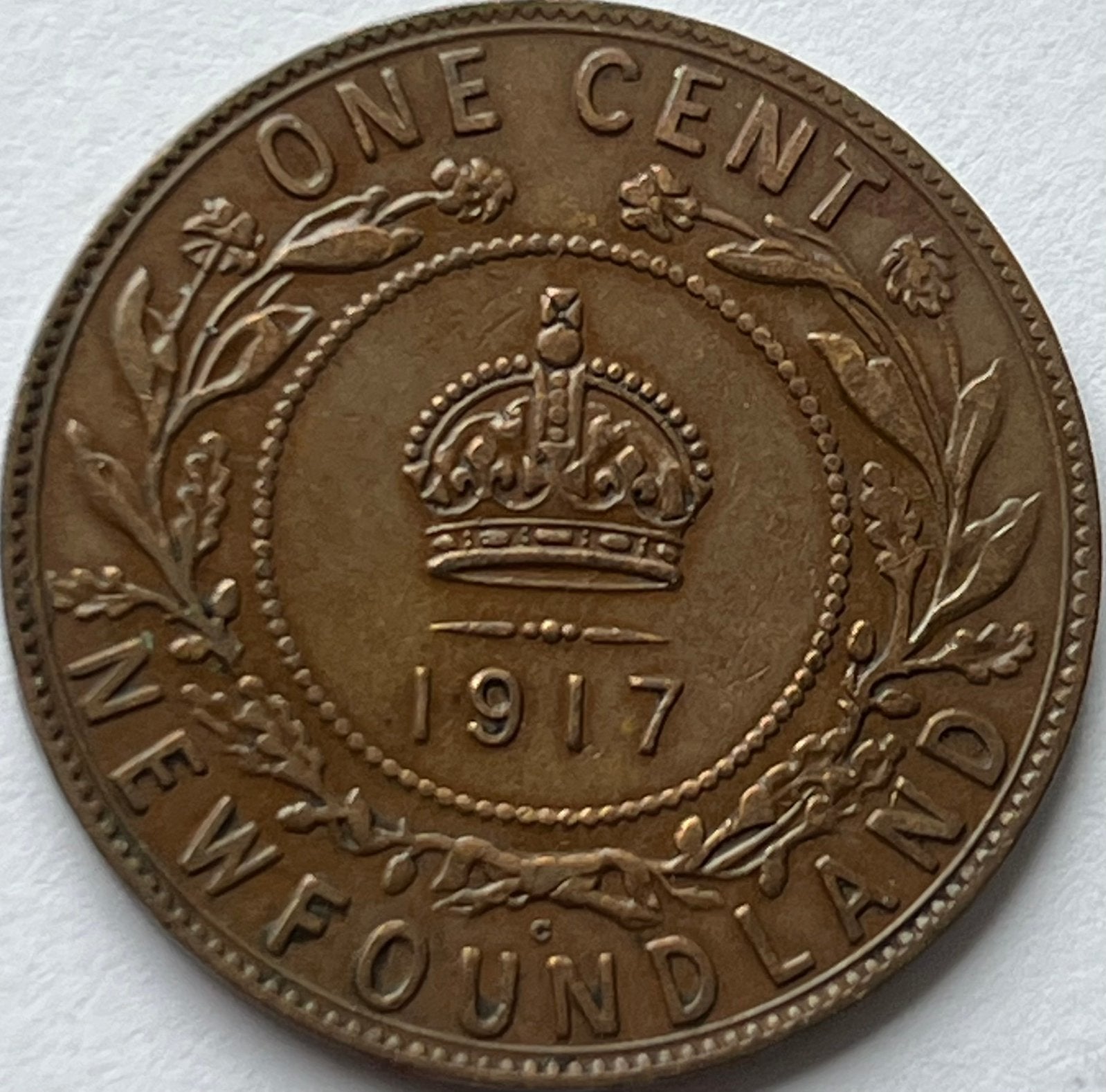 Newfoundland mooie een cent 1917, Postzegels en Munten, Ophalen of Verzenden, Noord-Amerika, Losse munt