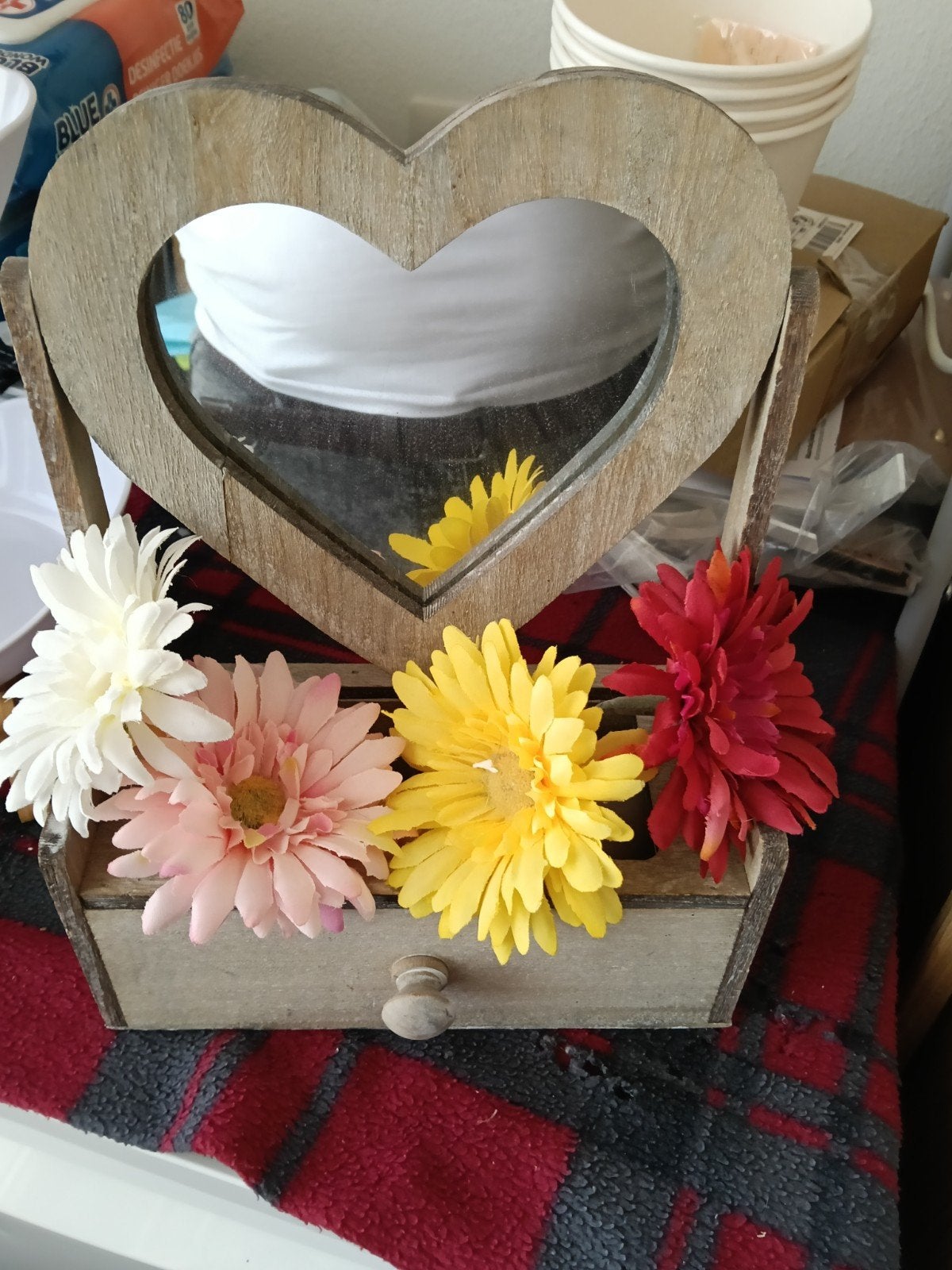 bloemen bakje met kunst bloemen, Ophalen, Rond, Minder dan 50 cm, Minder dan 100 cm