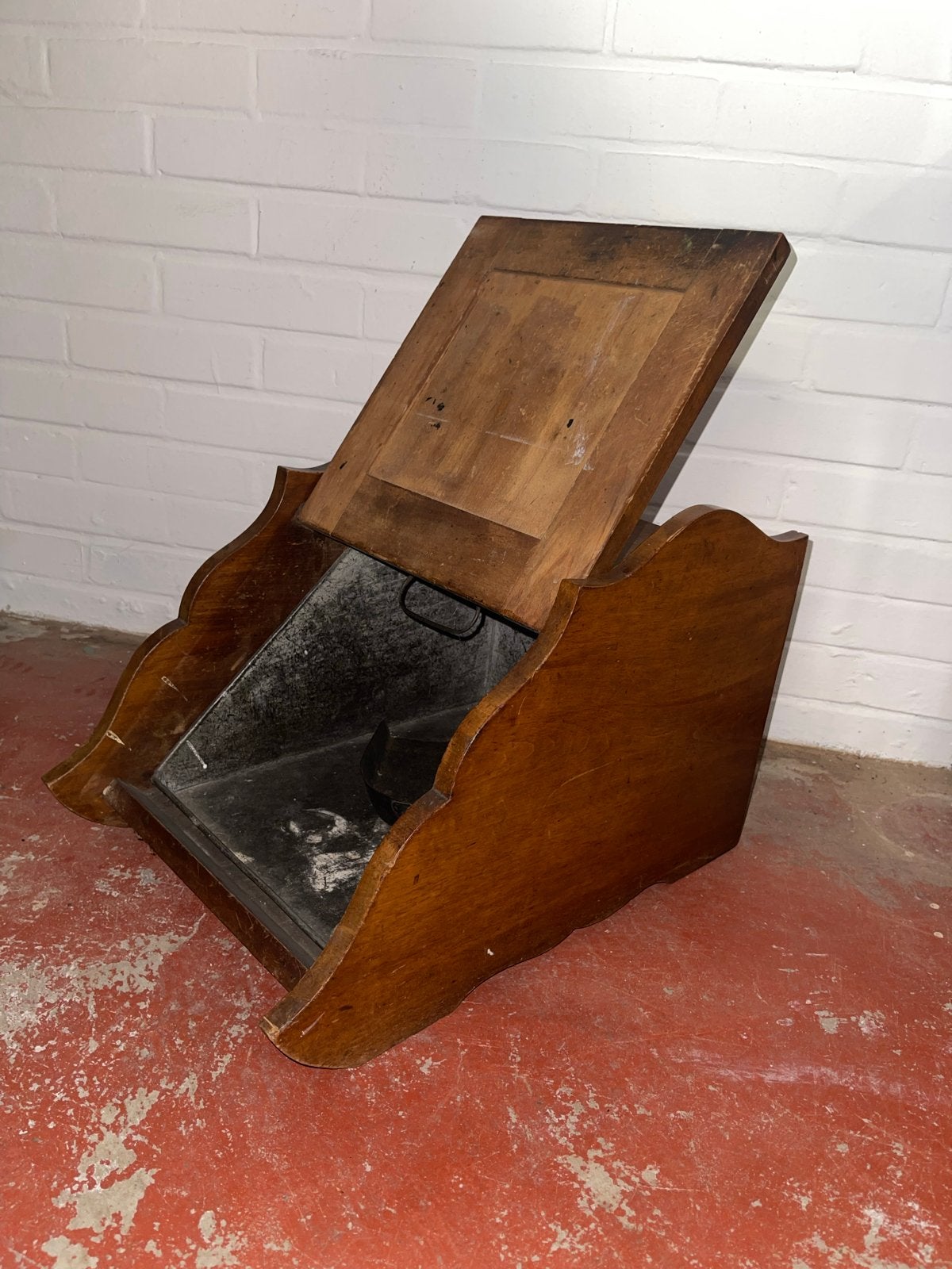 Antieke Houten Kolenbak met Schep - Vintage Stijl, Ophalen of Verzenden
