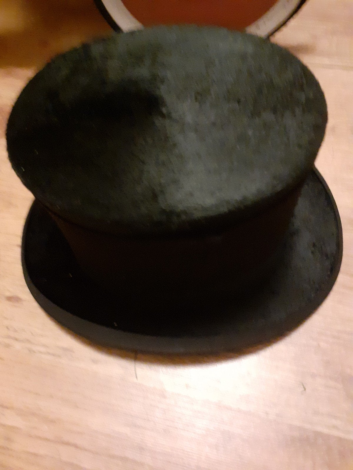 oude brocante zwarte hoge hoed maat 55, Antiek en Kunst, Ophalen of Verzenden