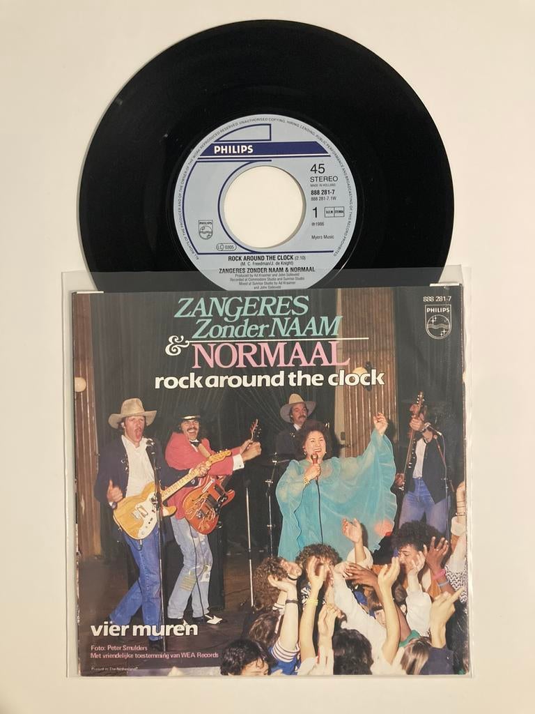 Zanger zonder Naam & Normaal - Rock around the clock, Ophalen of Verzenden, 7 inch, Single