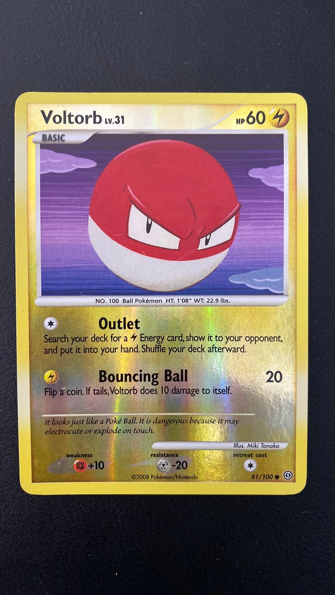 Pokemon voltorb lv 31 stormfront 81/100 reverse holo, Ophalen of Verzenden, Gebruikt, Losse kaart