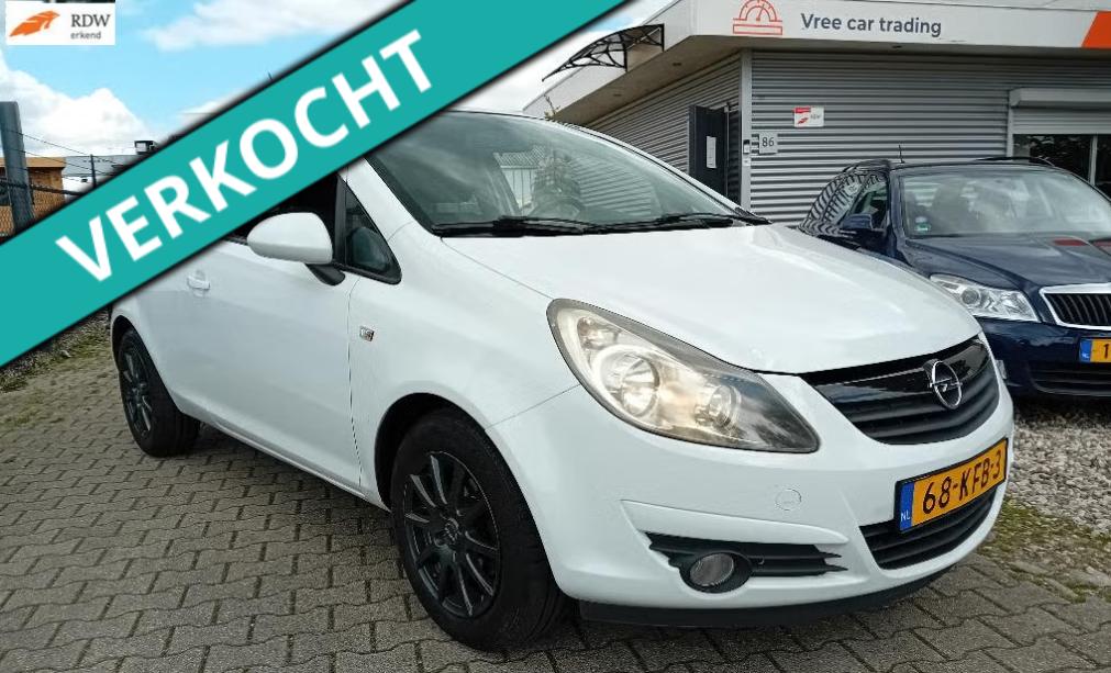 Opel Corsa 1.4  2009 Wit 170 DKM!! AIRCO!! NIEUWE APK!!, Auto's, Voorwielaandrijving, Stof, 4 cilinders, Wit
