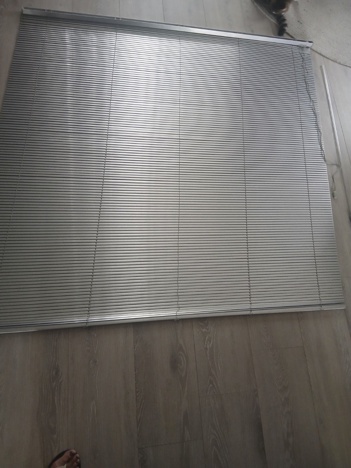 Luxaflex jaloezie zilver met zwarte spikkels B 1.63  H 15, Ophalen, Gebruikt, Metaal, Zilver