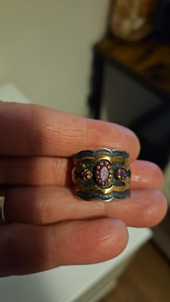Handgemaakte Zilver ring, Sieraden, Tassen en Uiterlijk, Ringen, Ophalen of Verzenden, Zo goed als nieuw, Dame, Zilver