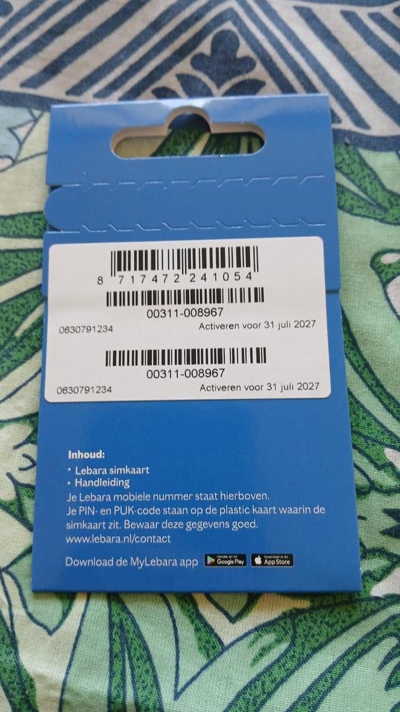 0630791234 Uitstekend top nummer lebara prepaid simkaart, Verzenden, Nieuw, KPN, Simkaart