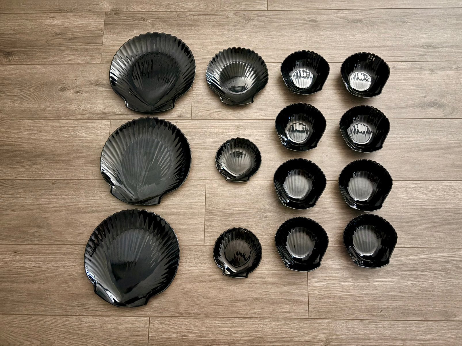 Arcopal (Arcoroc) zwarte schelpen Coquillage" collectie, Ophalen