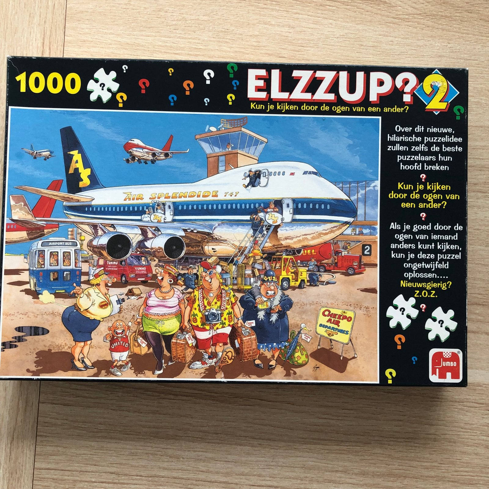 Jumbo ELZZUP?2 Puzzel 'Wat zie je als je omdraait?' 1000 st, Hobby en Vrije tijd, Denksport en Puzzels, Ophalen, Gebruikt, Legpuzzel