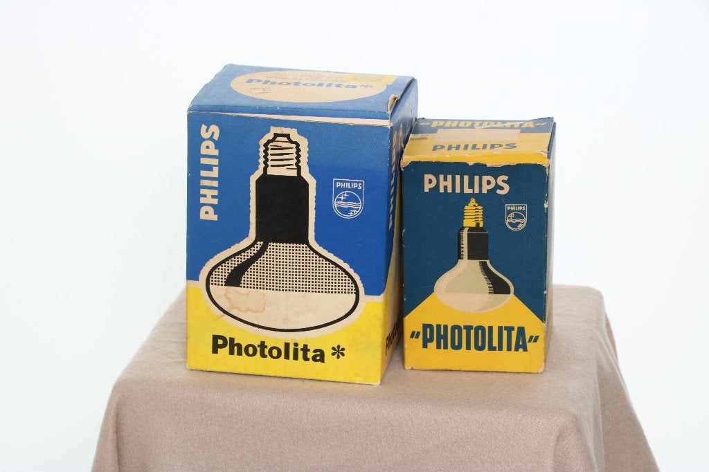 Philips Photolita Fotolampen Studio LampenOriginele Doos!, Ophalen of Verzenden, 1960 tot 1980, Flitser