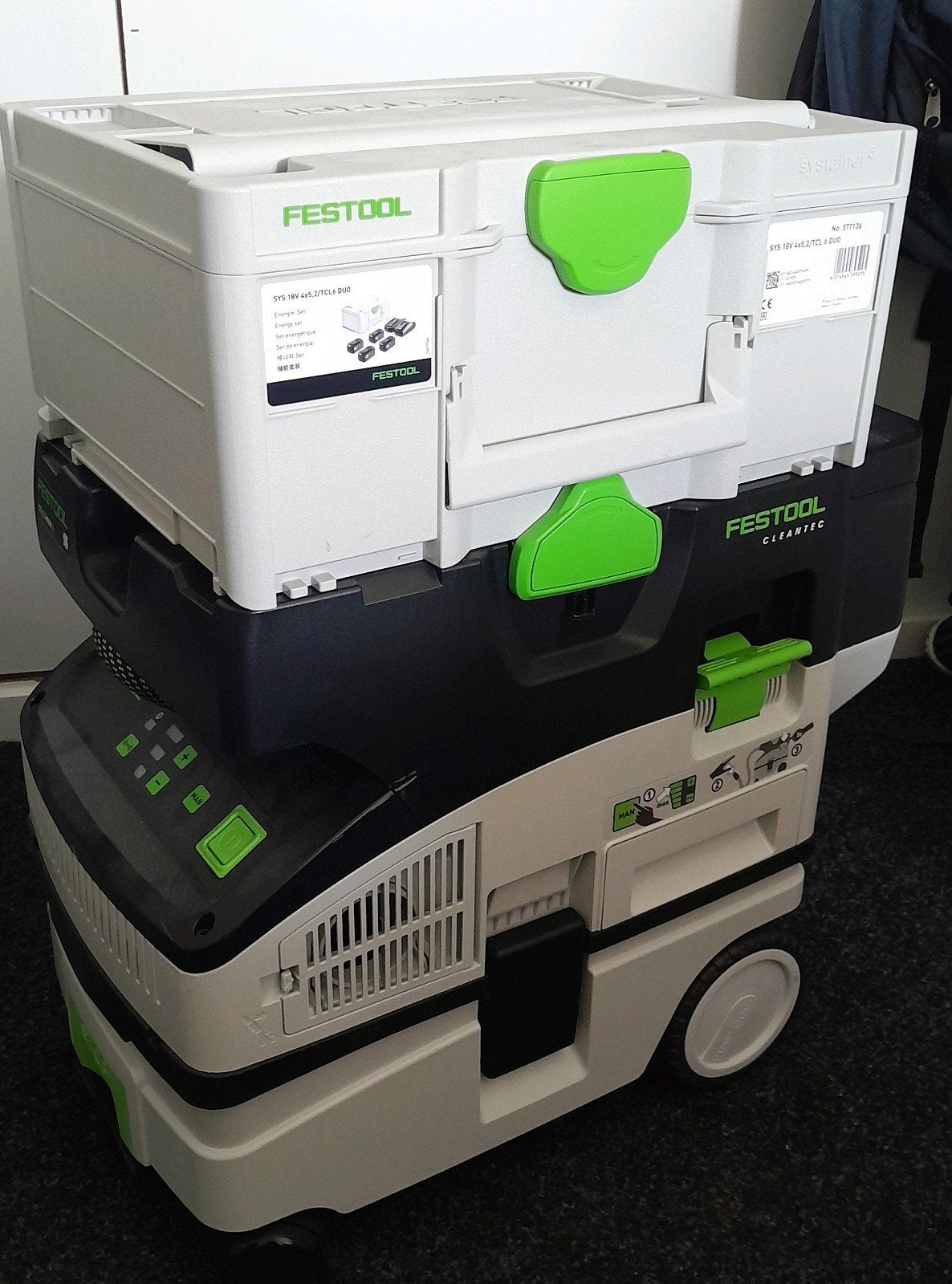 Festool Accu Stofafzuiger CTLC Mini I-Plus (4 x 18v accu), Ophalen of Verzenden, Zo goed als nieuw