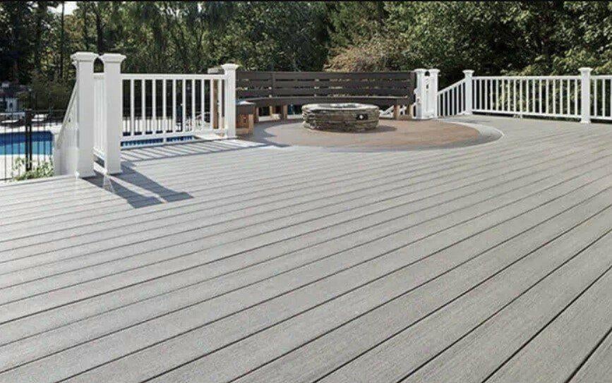 RESTPARKET BUITEN; 62,72 m2 BPC VLONDERPLANKEN SILVER WHITE, Ophalen, Nieuw, Bamboe