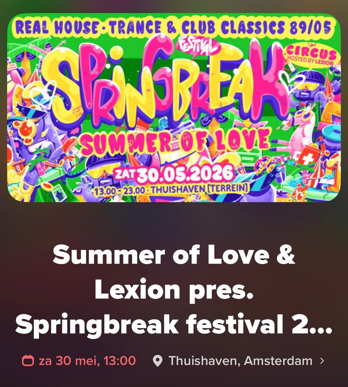 1 ticket Summer of Love, Tickets en Kaartjes, Evenementen en Festivals, Eén persoon