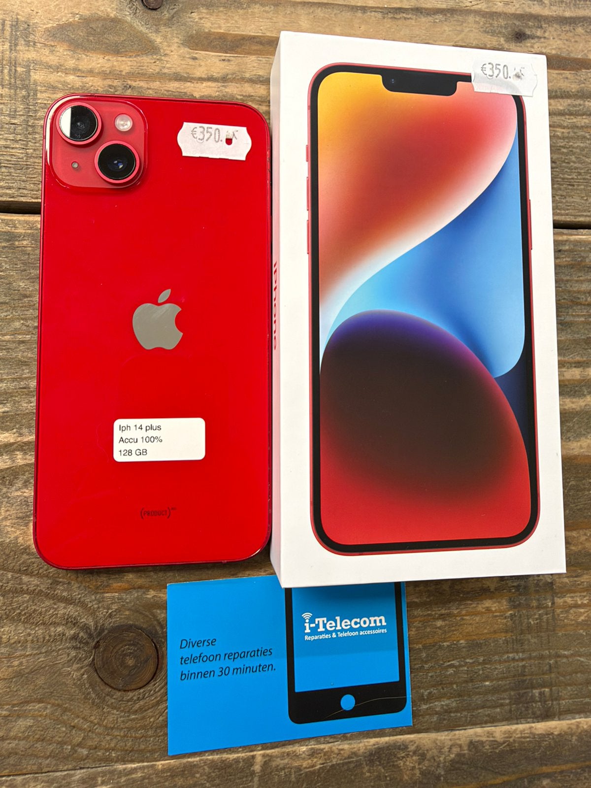 Iphone 14 plus red 128 GB + garantie 100%, Ophalen of Verzenden, Zo goed als nieuw, Overige typen