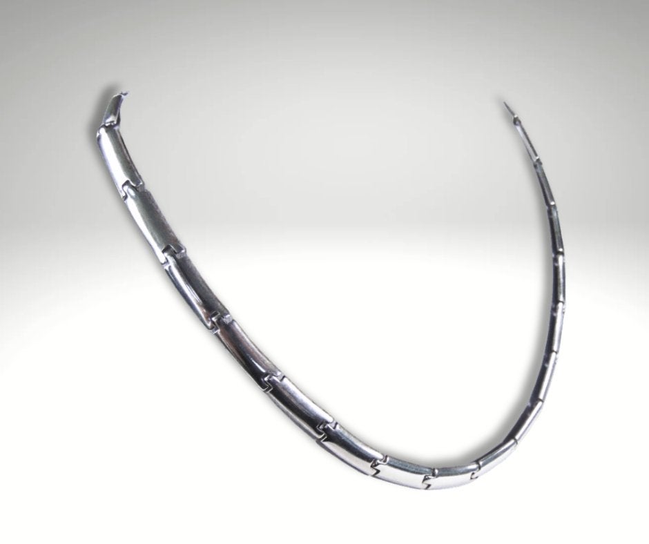 Schitterende 925 zilveren MODERNISTISCHE ketting!, Verzenden, Zo goed als nieuw, X, Zilver