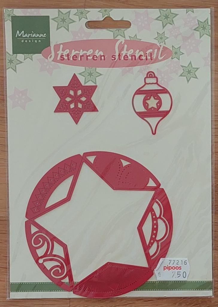 Marianne Design - SK7702 Sterren Stencil, Ophalen of Verzenden, Nieuw, Kerst, Pons of Mal