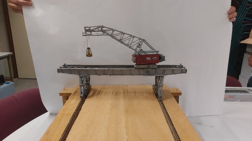 Werkende kraan op brug, volledig metaal, Gelijkstroom of Wisselstroom, Overige typen, Zo goed als nieuw, Ophalen