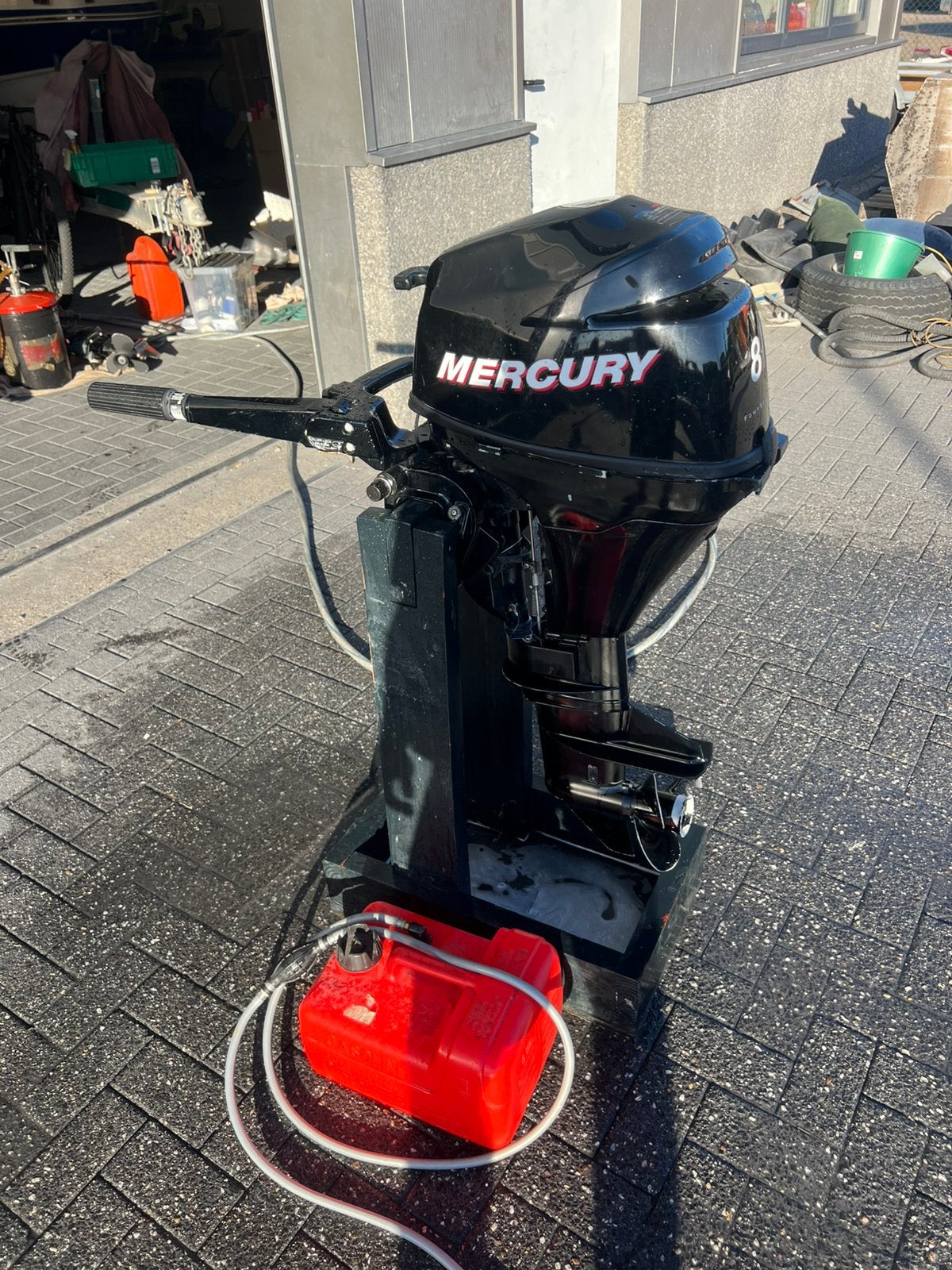 8pk mercury kortstaart op knuppel 4takt, Ophalen of Verzenden, Zo goed als nieuw, Benzine, 5 tot 10 pk