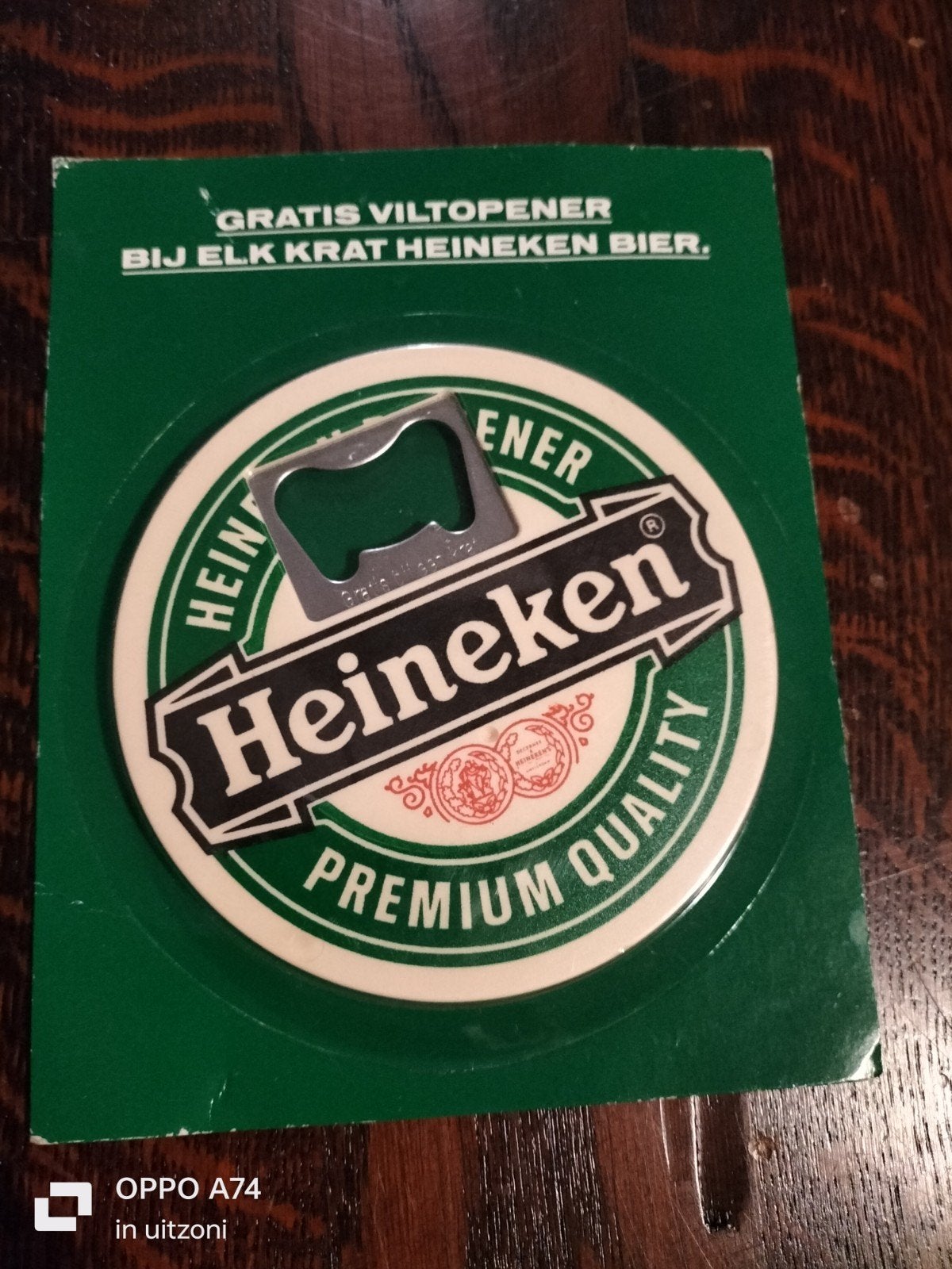 Heineken Viltopener - Gratis bij krat Heineken Bier, Verzamelen, Ophalen of Verzenden, Nieuw, Flesopener, Heineken