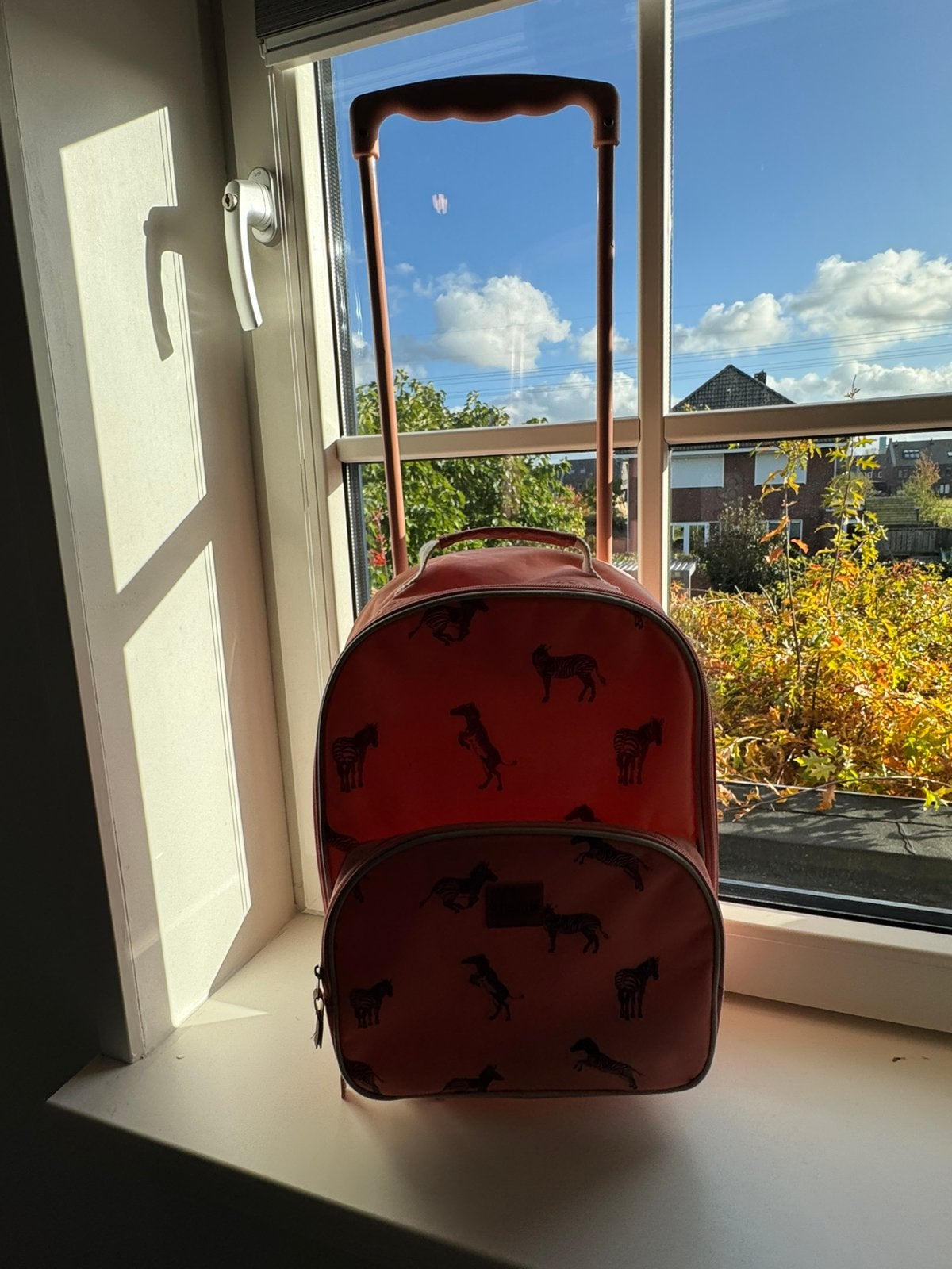 Princess Traveller kinderkoffer – roze met zebra’s, Hard kunststof, Minder dan 50 cm, Zo goed als nieuw, Minder dan 35 cm