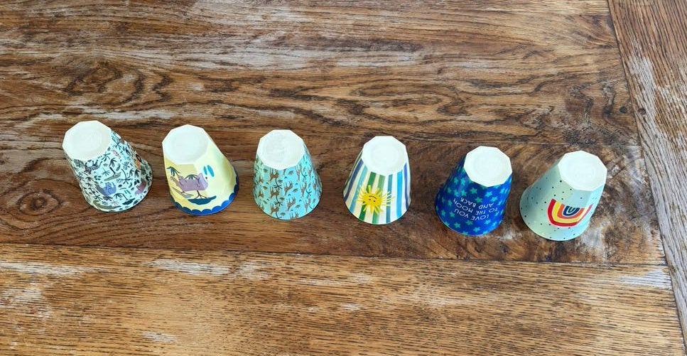 RICE - set van 6 bekers, Overige materialen, Ophalen of Verzenden, Zo goed als nieuw, Overige stijlen