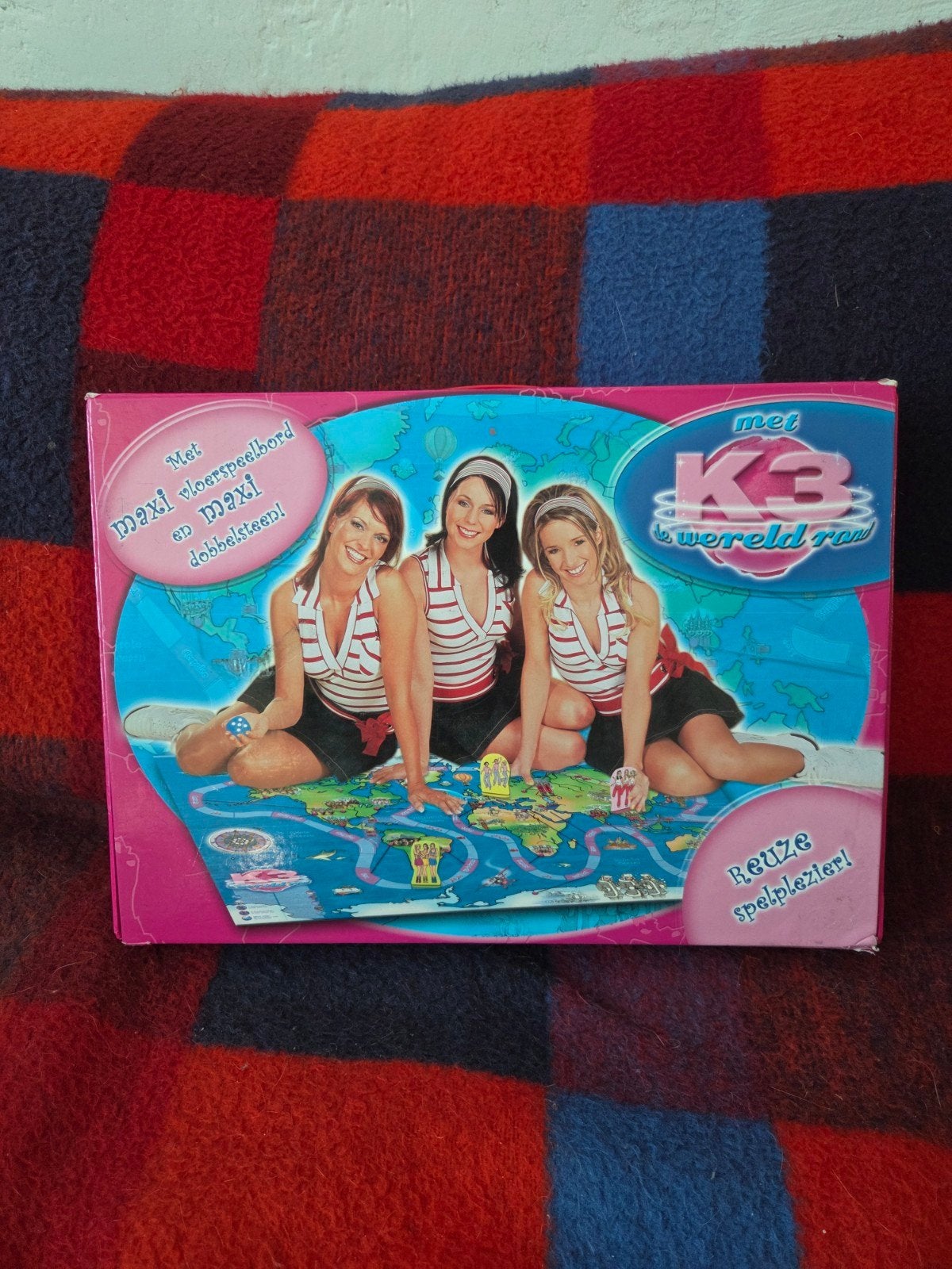 Vintage K3 Met K3 De Wereld Rond Reuze Bordspel OG, Hobby en Vrije tijd, Gezelschapsspellen | Bordspellen, Ophalen of Verzenden