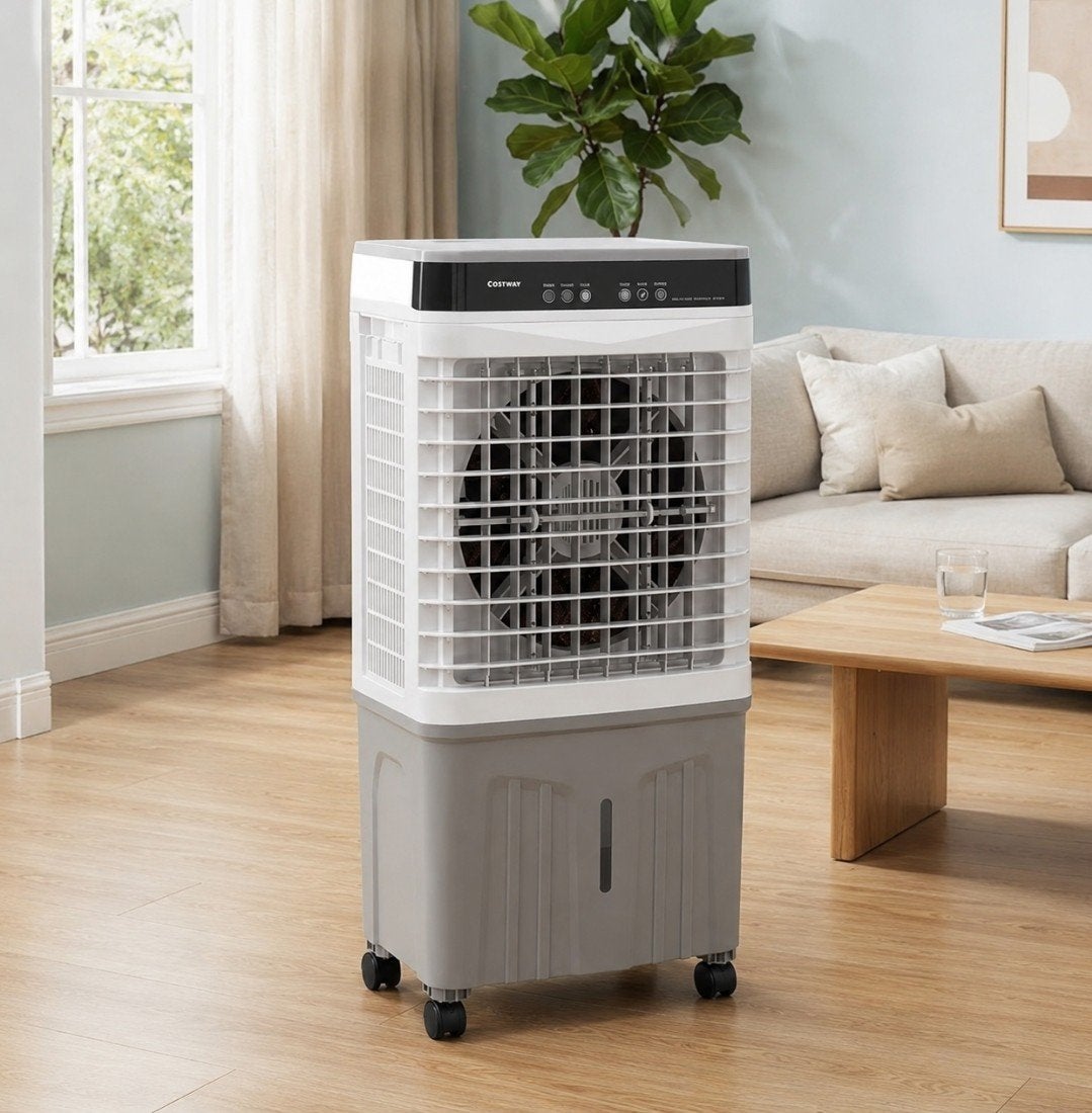 COSTWAY aircooler met waterkoeling en 12-uurs timer, Timer, Minder dan 60 m³, Nieuw, 3 snelheden of meer