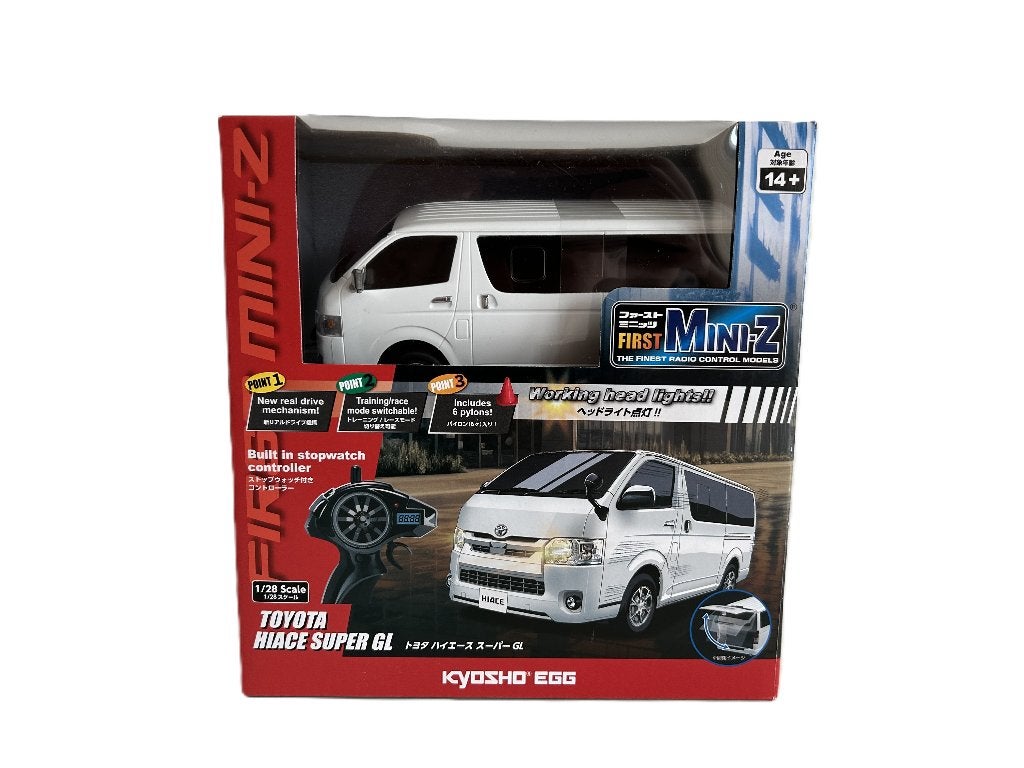 Kyosho First Mini-Z 1:28 Toyota Hi-Ace Super GL WH, Hobby en Vrije tijd, Modelbouw | Radiografisch | Auto's, Verzenden, Nieuw