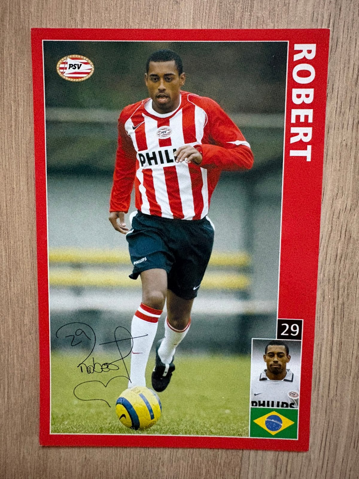 Fotokaart Robert (PSV) ., Verzamelen, Ophalen of Verzenden, Nieuw, PSV, Spelerskaart