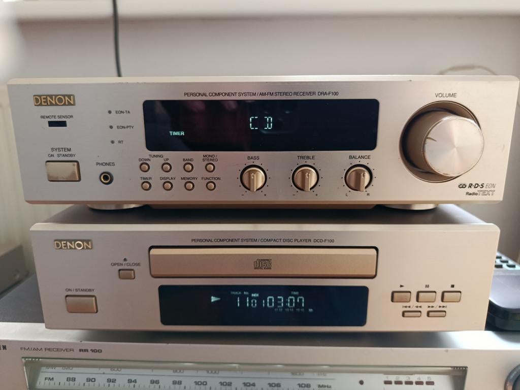 Denon F-100 radio/cd/versterker set, Ophalen of Verzenden, Zo goed als nieuw, Denon