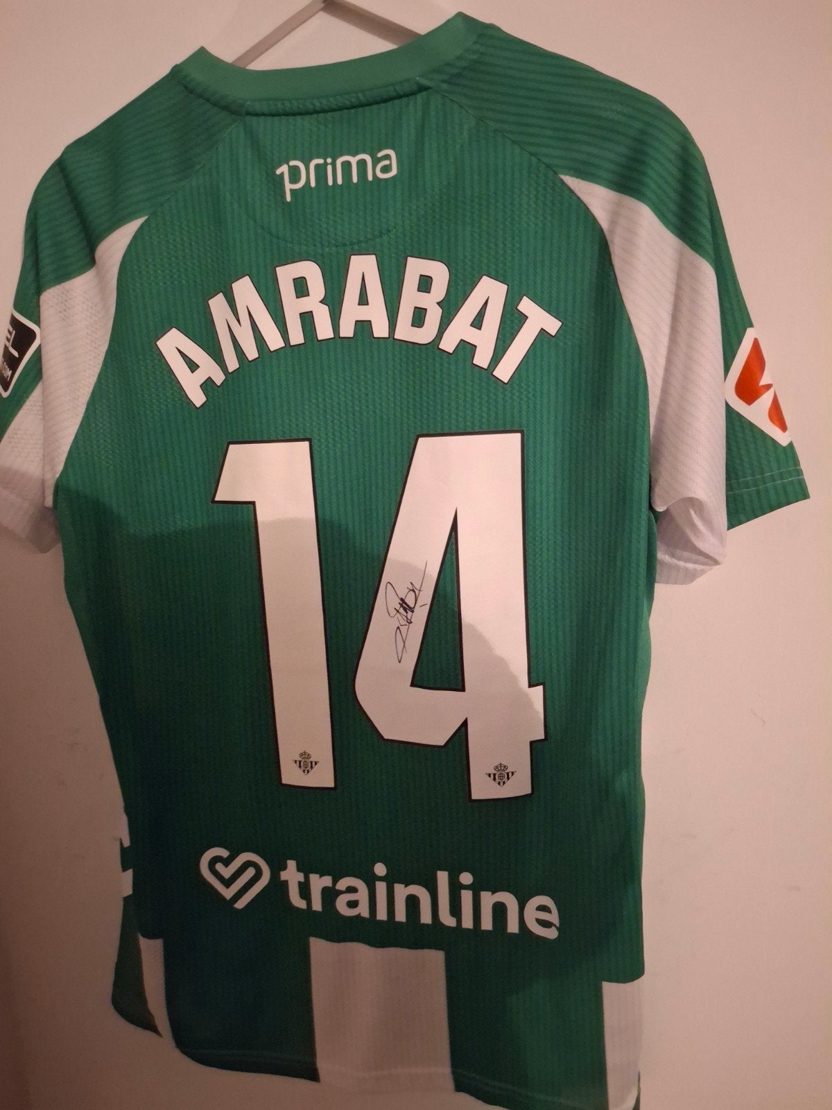 Match-Worn & Gesigneerd Real Betis Shirt - Sofyan Amrabat, Ophalen of Verzenden, Gebruikt, Buitenlandse clubs, Shirt