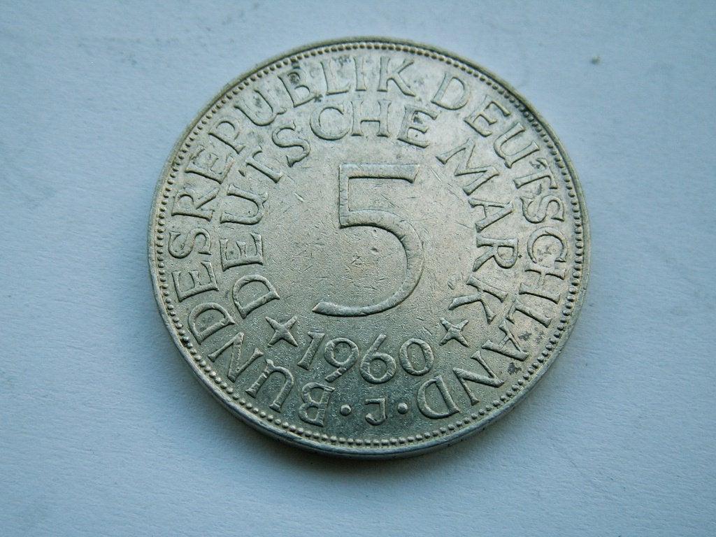 DUITSLAND.  5 Mark - 1960 J, Verzenden, Duitsland, Losse munt, Zilver