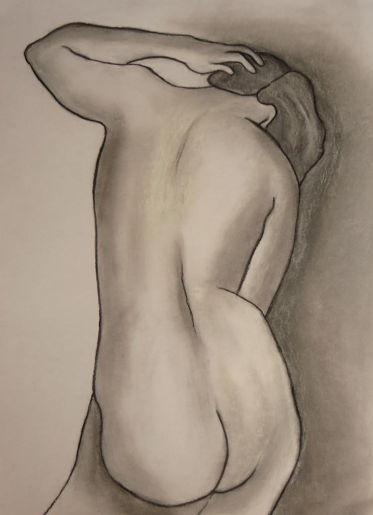 Houtskooltekening Ode aan van Dongen 82x65cm, Minder dan 50 cm, Oorspronkelijke maker, Nieuw, Ophalen of Verzenden